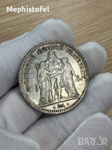 5 франка 1849 г, Франция - сребърна монета, снимка 3 - Нумизматика и бонистика - 42349798