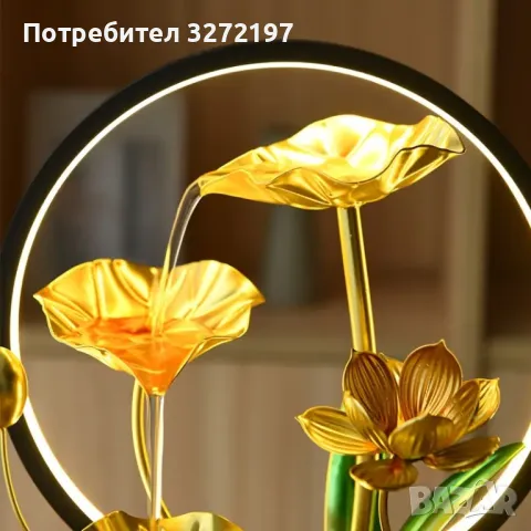 USB 3-степенен релаксиращ настолен,водопад-фонтан,LED пръстеновидна светлина за декорация., снимка 5 - Декорация за дома - 49749695