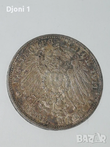 3 Mark 1911 F, снимка 2 - Нумизматика и бонистика - 53275908