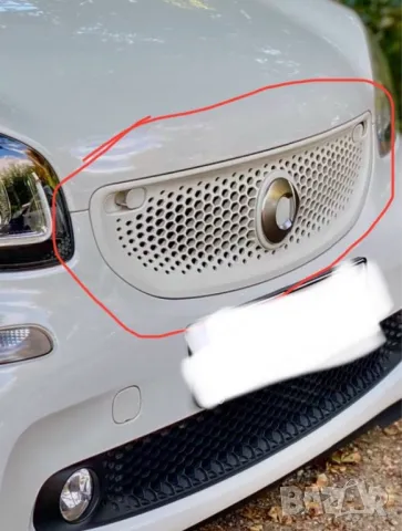 Smart 453 Fortwo/Forfour - предна решетка / бял цвят