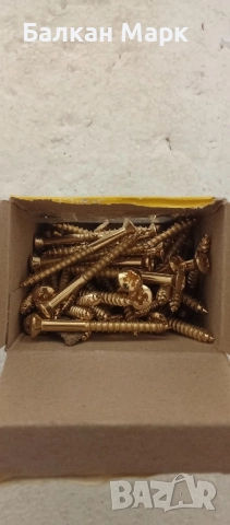 Винтове за дърво с месингово покритие 4х40mm, PZ, 50бр. – внос от Германия , снимка 2 - Железария - 51509986