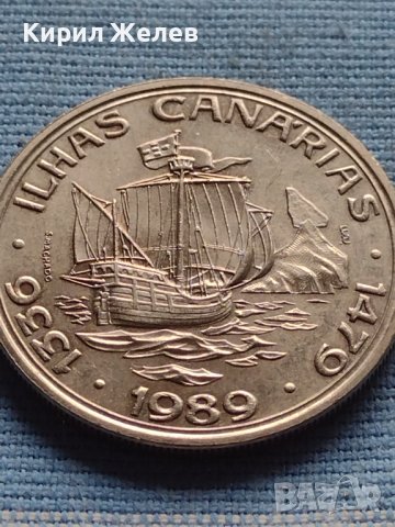 Монета 100 ескудос 1989г. Португалия КОРАБИ ILHAS CANARIAS 34330, снимка 8 - Нумизматика и бонистика - 42711192