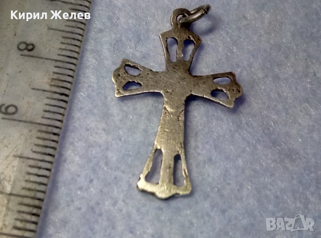 СТАРО СРЕБЪРНО РАЗПЯТИЕ КРЪСТ КРЪСТЧЕ СРЕБРО ВИСОКА ПРОБА РЪЧНА ХУДОЖЕСТВЕНА АЖУРНА ИЗРАБОТКА 72391, снимка 8 - Антикварни и старинни предмети - 50542196