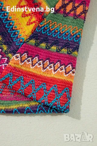 Дамска блуза с етно жакардов десен и къси ръкави с пискюли, снимка 10 - Други - 50130058