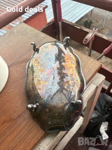 Посребнен поднос , снимка 2 - Антикварни и старинни предмети - 53104276