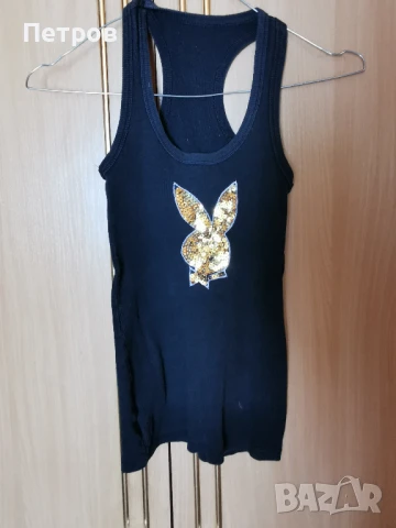 Дамски потник черен със златисто паети зайче на „Playboy“.Размер М., снимка 1