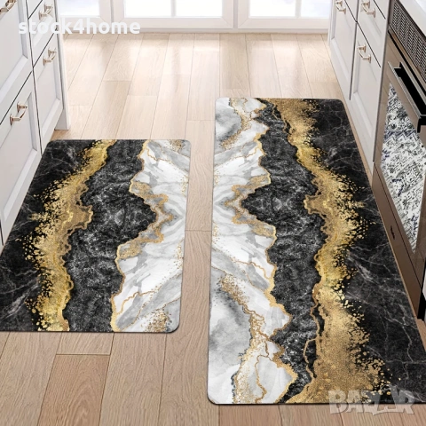 Водоустойчиви постелки Абстракт, комплект 2 бр за кухня или баня, снимка 8 - Аксесоари за кухня - 53702091