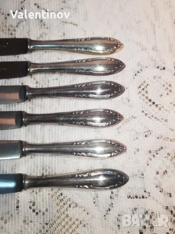 Старинен комплект от 6 ножа за хранене , снимка 2 - Прибори за хранене, готвене и сервиране - 48358888