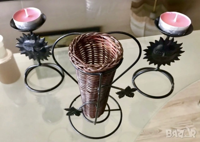 Керамика, табла с цветя и билки, свещници, снимка 8 - Декорация за дома - 53069440