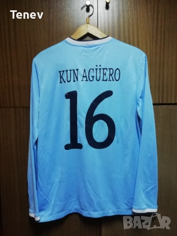 Manchester City Aguero Home 2013 2014 Nike Long Sleeve оригинална тениска фланелка Манчестър Сити