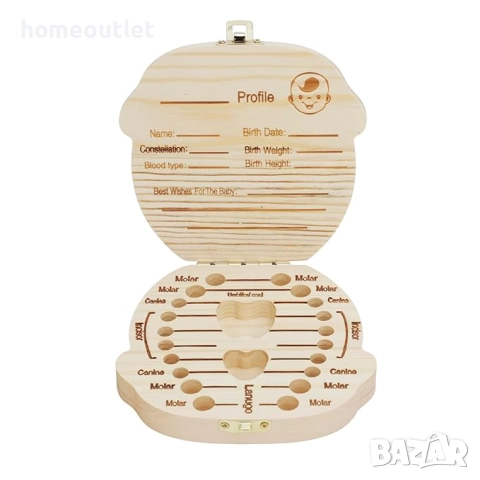 ПРОМОЦИЯ Дървена кутия за съхранение на млечни зъбки X00170P5ZF, снимка 2 - Други - 52709147