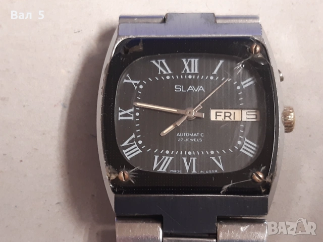 Мъжки часовник СЛАВА автомат , работи, снимка 2 - Антикварни и старинни предмети - 53330302