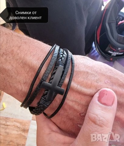 Луксозна мъжка гривна с кръст , снимка 4 - Други - 41780290