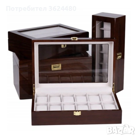 Луксозен подарък дървена кутия за 12 часовника 4862, снимка 4 - Други - 53309243