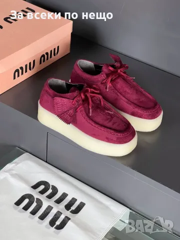 Miu Miu Луксозни Дамски Обувки Тип Мокасини/Уолки На Платформа - Различни Цветове Код SEM-765, снимка 3 - Дамски ежедневни обувки - 56116512