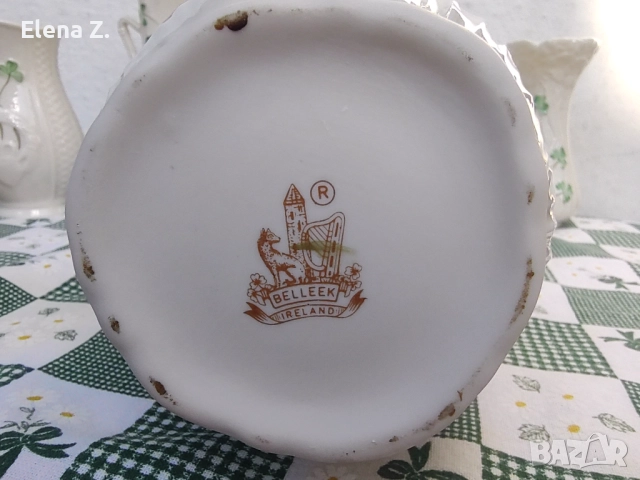 Belleek Ирландия ръчно рисувана ваза Donegal Spill Vase, снимка 5 - Вази - 52504917