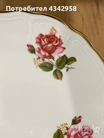 Vintage.Wunsiedel.Немски порцеланов комплект с рози  60-те години, снимка 3 - Антикварни и старинни предмети - 52109440