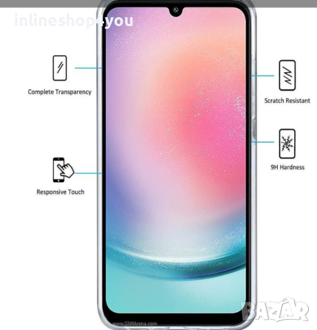 Прозрачен 360° Градуса Кейс Samsung Galaxy A24, снимка 3 - Калъфи, кейсове - 44658653
