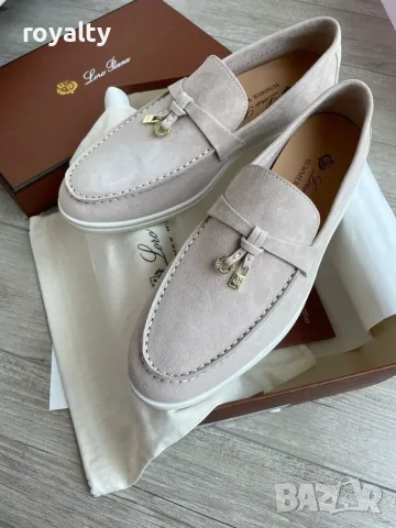 Loro Piana Нови Мокасини Естествен Велур Различни Цветове Лоро Пиана с Кутия 
