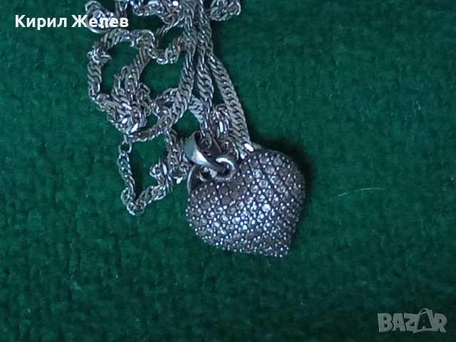 СКЪПОЦЕНЕН СРЕБЪРЕН ПЕНДАНТ СЪРЧИЦЕ сБЛЕСТЯЩИ ЦИРКОНИ и ФИНА СРЕБЪРНА ВЕРИЖКА СРЕБРО 925 КОЛИЕ 28710, снимка 13 - Колиета, медальони, синджири - 50532460