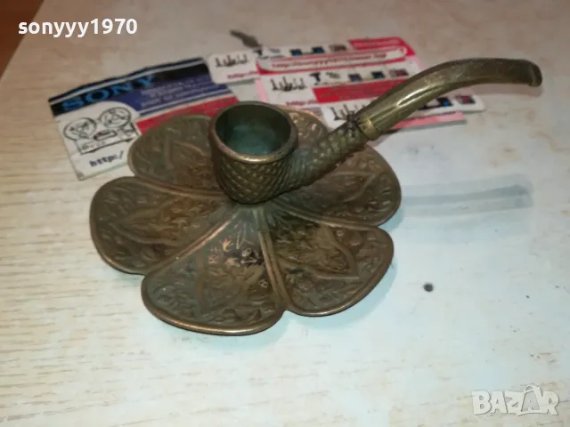 ЛУЛА-СВЕЩНИК МЕД МЕСИНГ 17Х12Х8СМ-ВНОС SWISS 1201251902, снимка 10 - Антикварни и старинни предмети - 48654725