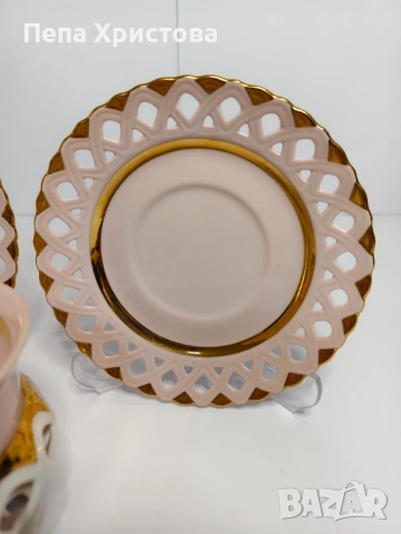 Чаша за чай от розов порцелан Haas & Czjzek (в Ходов, Чехия). , снимка 5 - Чаши - 53578994