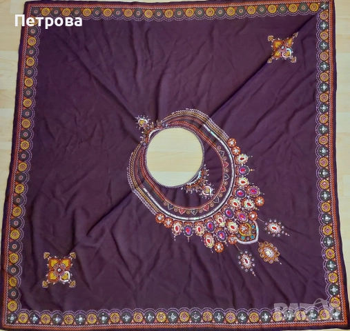 Ефектна празнична блуза тип пончо - подходящ подарък за НГ, снимка 2 - Туники - 52428284