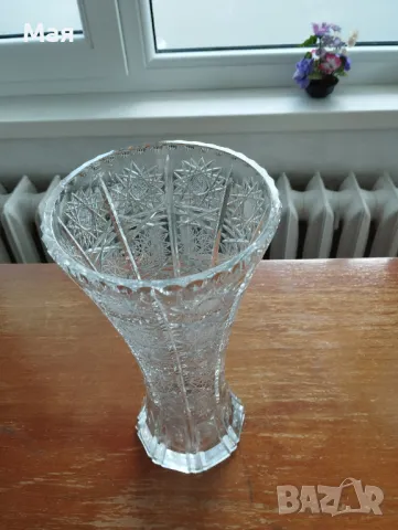 Кристална ваза чешки кристал, снимка 4 - Антикварни и старинни предмети - 50371632