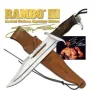 Ловен тактически лазерно заточен нож RAMBO 3 First Blood кожена кания, снимка 8