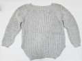 Сив дамски пуловер едро плетиво Natalee, снимка 6