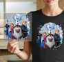 Герои замръзналото Кралство Frozen Елза Анна щампа термо апликация картинка за дреха блуза чанта, снимка 1