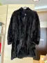 Кожено палто - черен косъм, леко разкроено , снимка 1