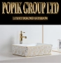 Луксозна мивка с позлатен дизайн и златен смесител – Popik Group LTD, снимка 2