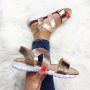 Дамски летни сандали в златисто, снимка 1 - Сандали - 35929063