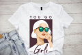 Дамска тениска Motif с цветна щампа жена / Fashion Girl / You GO, снимка 1