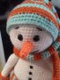 Подарък за Коледа. Снежен човек+Елен /Рудольф/, Двама приятели, Ръчно изработена, Плетена играчка, снимка 3