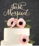 Just Married надпис за сватбена торта дървен топер украса за сватба декорация табела, снимка 2