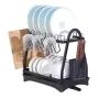 Сушилник на две нива с преливник Dish rack MZY- 1032B, Черен- 44х24.5х36.5 см, снимка 2