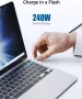 Cable Matters плетен 40Gbps Thunderbolt 4 кабел 1m черен, с 240W мощност за зареждане и 8K видео, снимка 3