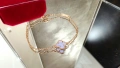 Van Cleef & Arpels VCA 1 Motif Rose Gold Chalcedony Sweet Alhambra Дамска Гривна, снимка 3