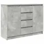 vidaXL Бюфет с чекмеджета, бетонно сив, 100,5x35x76см, инженерно дърво, снимка 1