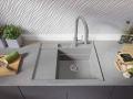 Сив гранитна кухненска мивка Сидни 620-45 Pocket Ergo Multilevel, снимка 6
