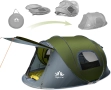Night Cat Саморазгъваща се двуместна палатка, водоустойчива 2/3 души, дишаща, лесна за сглобяване, снимка 4