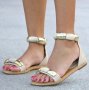 Равни сандали - бежови - A258, снимка 2