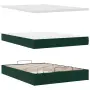 vidaXL Османско легло с матрак Тъмнозелено 140x200cm кадифе, снимка 8
