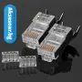 Комплект от 50 броя RJ45 CAT6/CAT5e конектори тип „Pass-Through“ (преходни) – позлатени 8P8C модулни, снимка 17