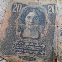 Стара банкнота 20 Крони 1013 Австро-Унгария , снимка 2 - Нумизматика и бонистика - 44436465
