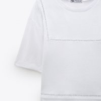 Zara-Нова блуза с перфорирана тъкан, снимка 1 - Тениски - 34257334