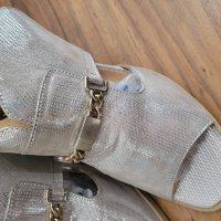 Нови златисти сандали естествена кожа, снимка 11 - Сандали - 44484156