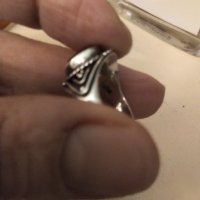 Авторски сребърен пръстен с естествен кехлибар ., снимка 5 - Пръстени - 44373814